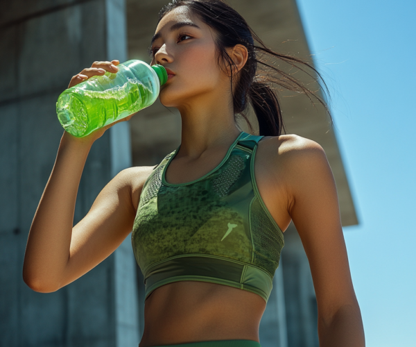 77mpw77_A_woman_in_athletic_green_gear_drinking_from_an_transpa_1a30c2c4-f522-4a1a-bc21-886dac6638b2