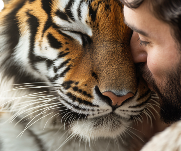 riseupadmin_Man_gently_kissing_a_tiger_showcasing_a_close_encou_ea258bc3-1198-4f0d-bc44-f718588f25bc